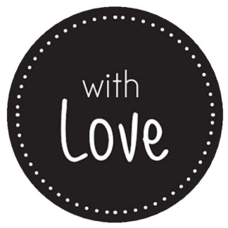 WITH LOVE Dots Black Sticker