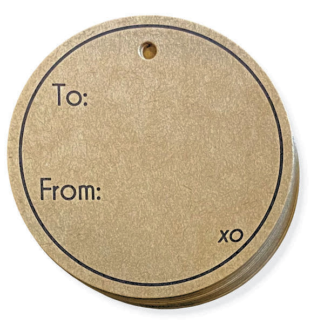 TO/FROM Round Kraft + Black Gift Tag