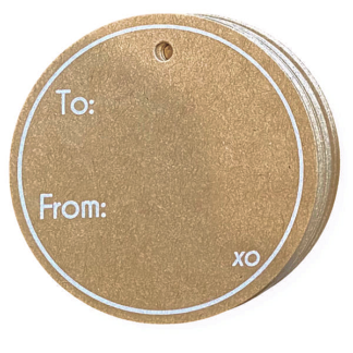 TO/FROM Round Kraft +White Gift Tag