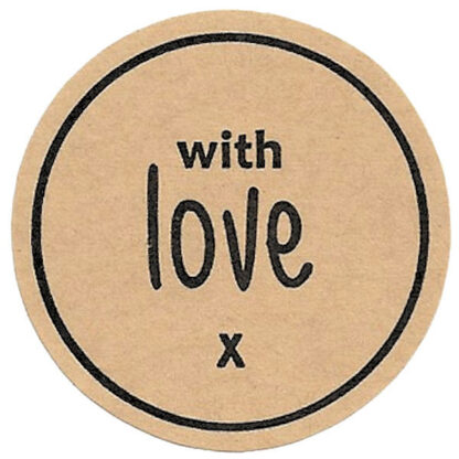 WITH LOVE X Kraft Sticker (Black)
