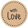 WITH LOVE Dots Kraft Sticker (Black)