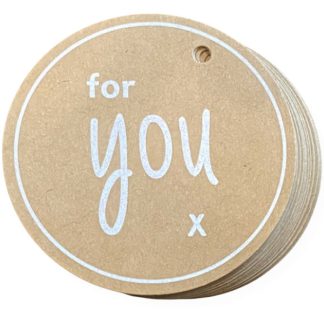 FOR YOU Round Kraft Gift Tag