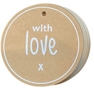 WITH LOVE Round Kraft Gift Tag