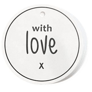 WITH LOVE Round White Gift Tag