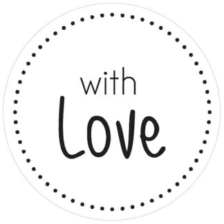 WITH LOVE Dots White Sticker