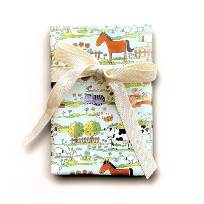 Farmyard Wrap with Cotton Ribbon