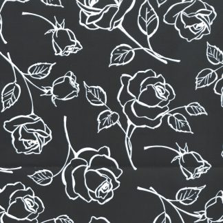 White Roses on Black Wrapping Paper