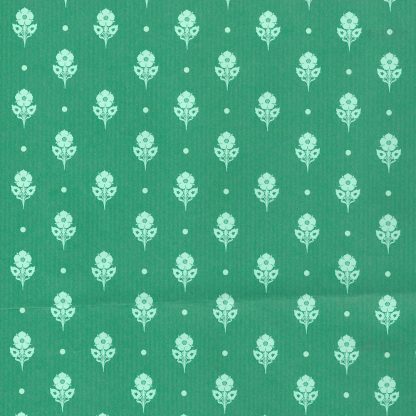 Ribbed Green Flower Stems Wrapping Paper