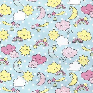 Rainbows + Clouds Wrapping Paper