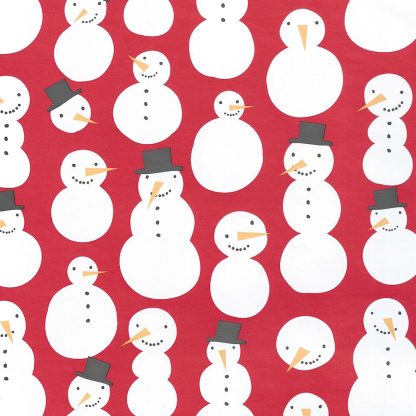 Snowman Red Wrapping Paper