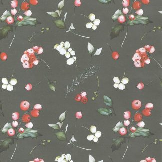 Matte Red Berries Wrapping Paper