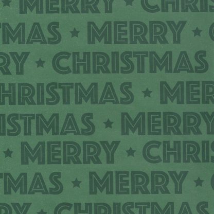 Matte Merry Christmas Green Wrapping Paper