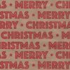 Ribbed Merry Christmas Red Wrapping Paper