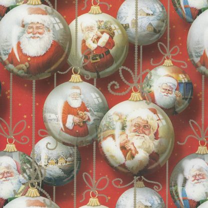 Santa Baubles Narrow Wrapping Paper