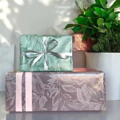 Green Leaves and Purple Leaves Wrapping Paper