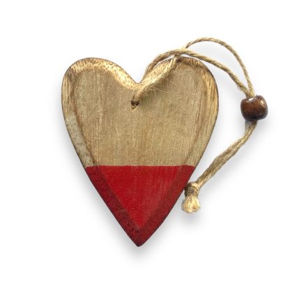 Red Dipped Wooden Christmas Hanging Decoration