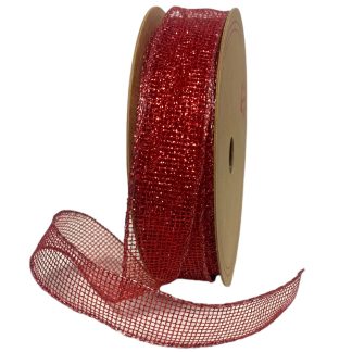 Red Glitter Ribbon 25mm x 20m