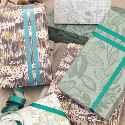 Meadow Green Leaves Wrapping Paper