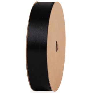 BLACK SATIN 25mm Fabric Ribbon