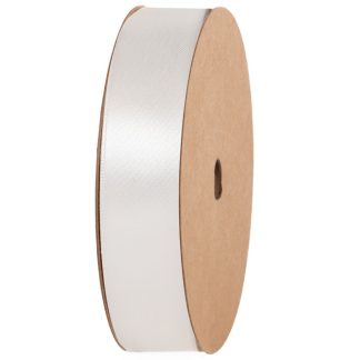 WHITE SATIN 25mm Fabric Ribbon