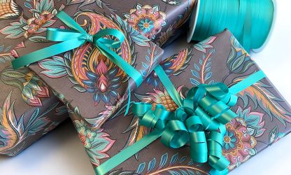 RIBBED PLUM PAISLEY <br>Wrapping Paper - Image 2