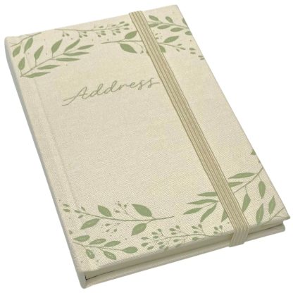 Green Leaves A6 Fabric Address Book