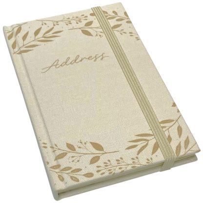 Natural Leaves A6 Fabric Address Book