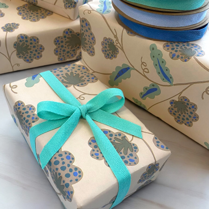 Matte Flowerleaf with Jade Cotton Ribbon
