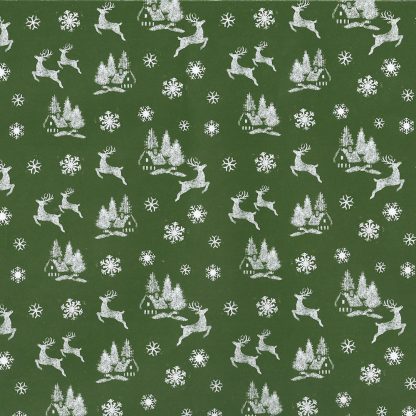 Green Stags Wrapping Paper