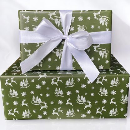 WHITE <br>25mm Fabric Satin Ribbon - Image 3