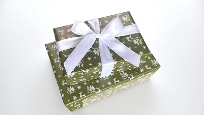 WHITE <br>25mm Fabric Satin Ribbon - Image 2