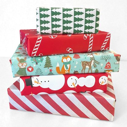 MATTE DIAGONAL RED <br>Wrapping Paper - Image 2